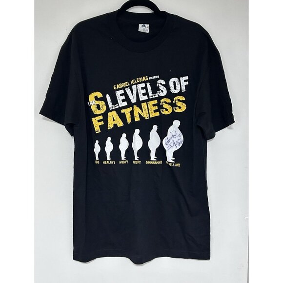 Gabriel Iglesias Autographed “The 6 Levels of Fatness" Tour Unisex T-Shirt - Picture 1 of 9